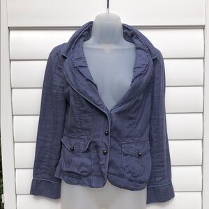 Anthropologie Elevenses 100% Linen Blazer